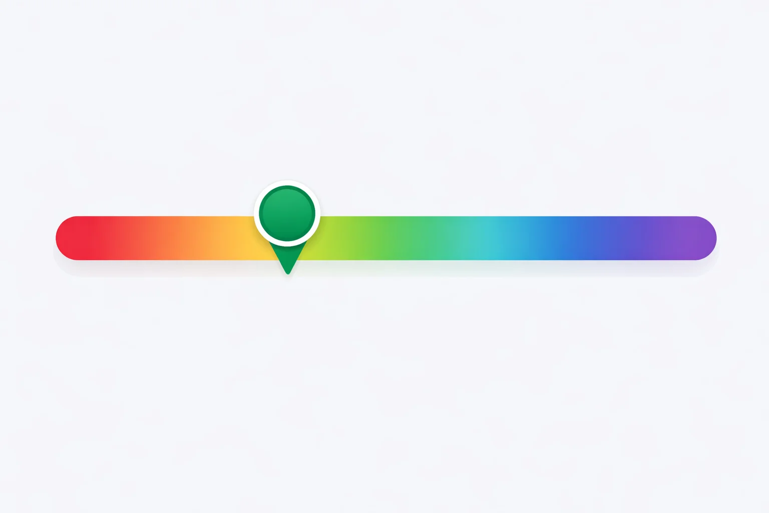 Rainbow gradient spectrum bar with a movable marker showing sexual orientation as a continuum