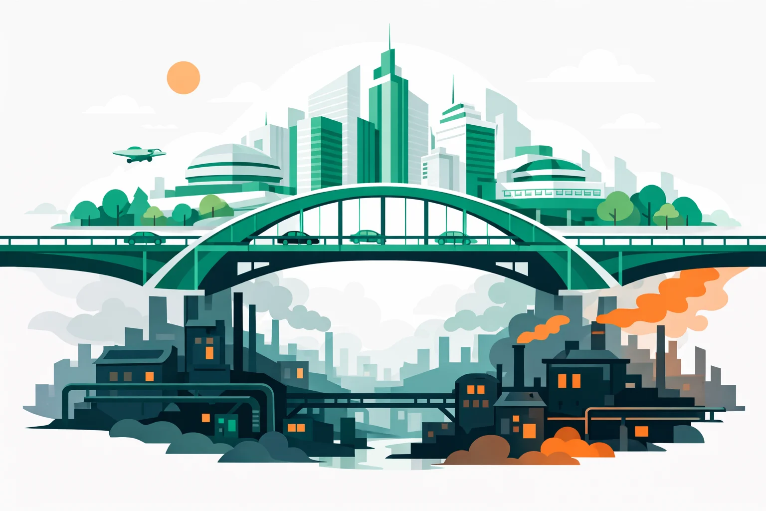 Bridge between the gleaming upper city of Piltover and the smoky green undercity of Zaun