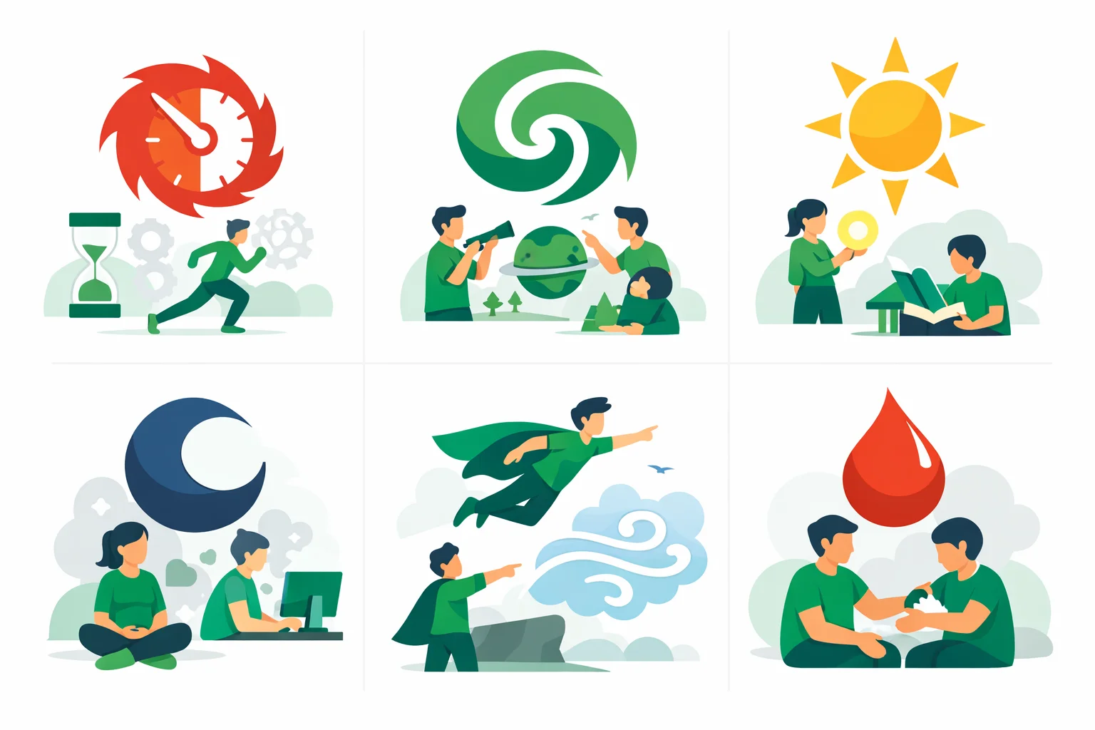 Homestuck classpect system showing all aspect symbols in their canonical colors