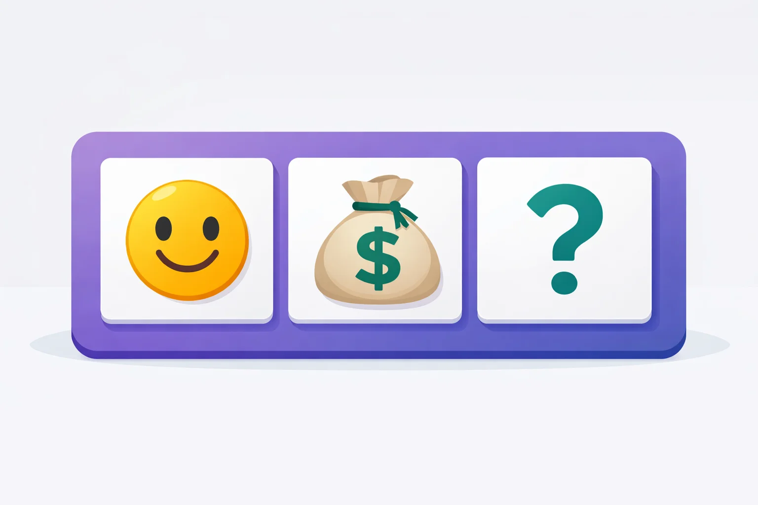 Three emoji tiles forming a picture puzzle, the third still hidden