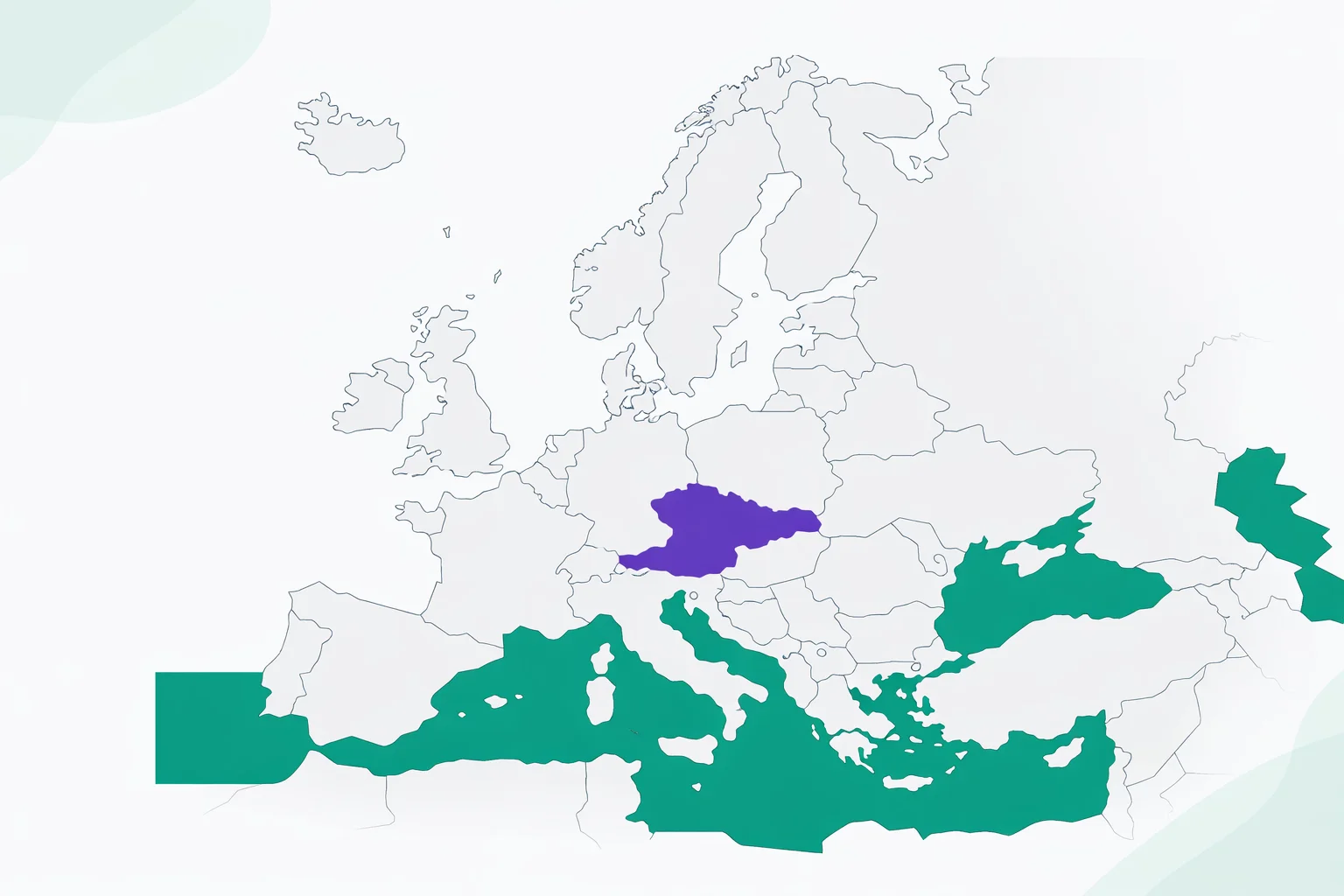 Interactive blank Europe map quiz showing country identification challenge with feedback overlay