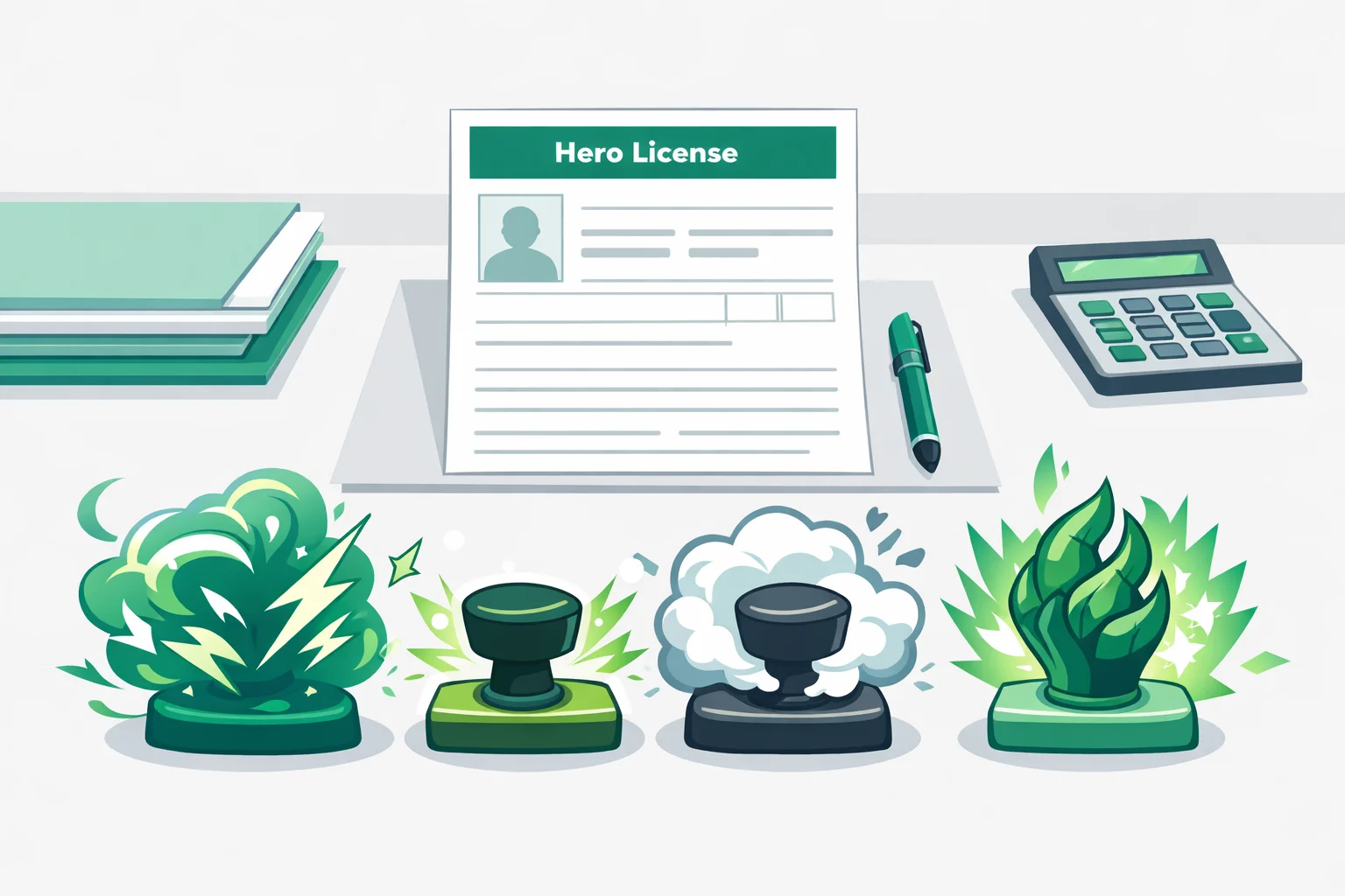 Quirk registration desk with Emitter, Transformation and Heteromorph classification stamps