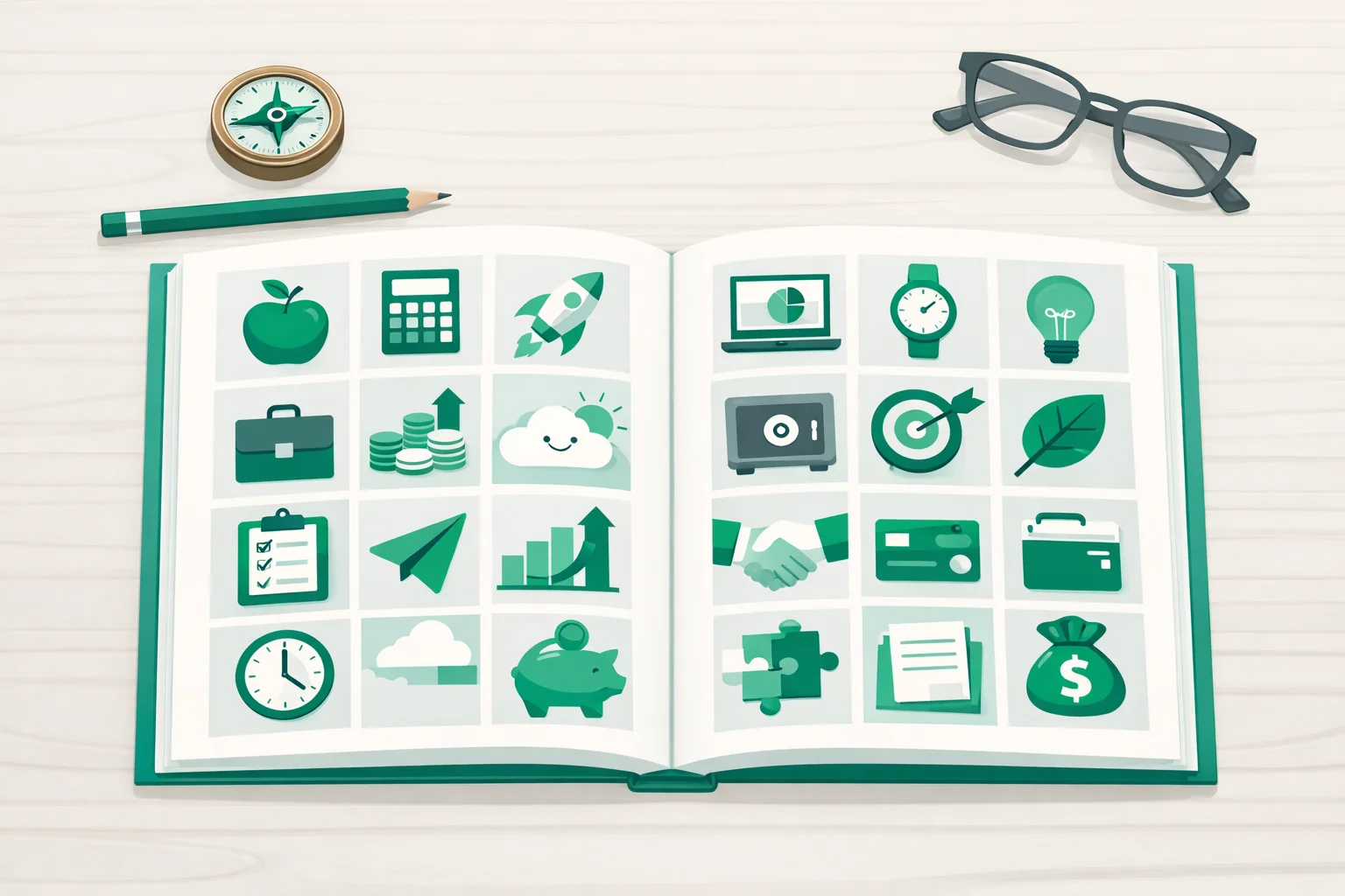 Printed manual alphabet chart on a desk beside a pencil and reading glasses
