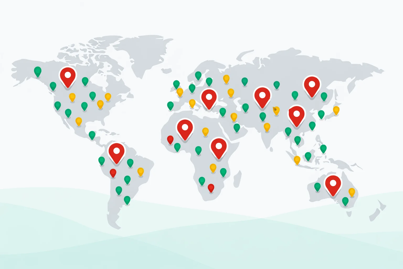 World map with capital city pins showing difficulty tiers from easy to expert